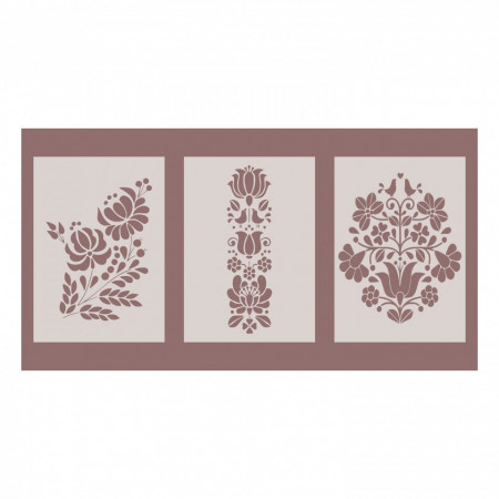 Set of 3 stencils 29x21cm/pc - Panonian Folk Motifs - Img 2