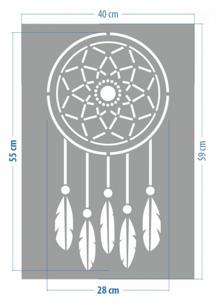 Stencil 59x40cm, Dream Catcher, Reusable SP124 - Img 3
