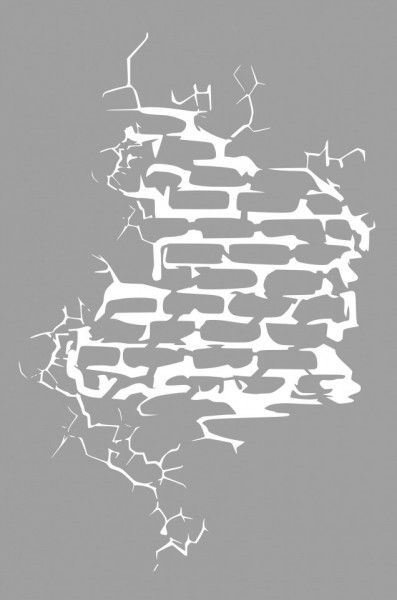 Stencil 89x59cm Cracked Brick, Reusable SP220.89x59 - Img 2