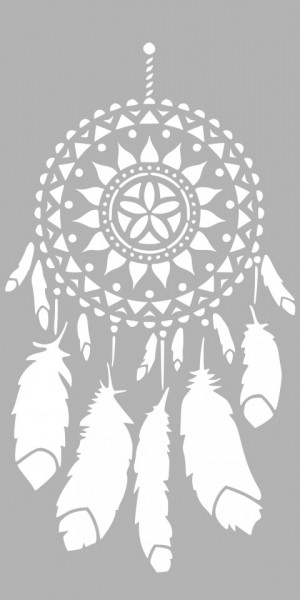 Reusable Stencil Dream Catcher Mandala Feathers - SP21 - 58 x 29cm - Img 3