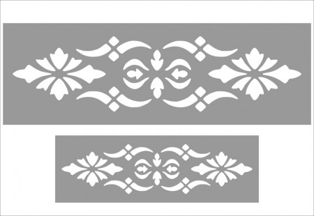 Set of 2 x Stencils, 59 x 19cm / 39 x 13cm, Reusable Border SP156 - Img 2