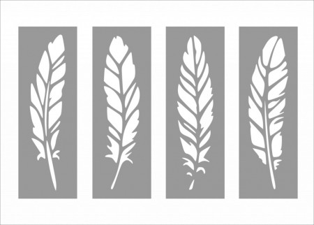 Set of 4 Feather Stencils 220321-8 - different sizes - Img 2