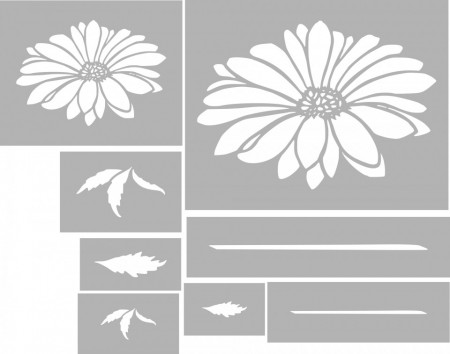 Reusable stencil set Flower SP203 - Img 2
