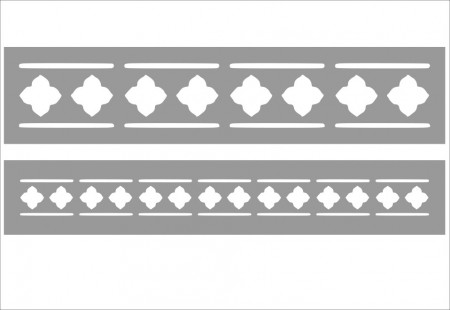 Set of 2 x Stencils, 59 x 13cm / 59 x 10cm, Reusable Border SP152 - Img 2