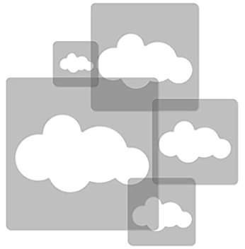 Set of 5 Reusable Stencils for Painting Walls Clouds SP10 - Img 3