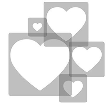 Set of 5 Reusable Stencils for Painting Walls Hearts SP7 - Img 3