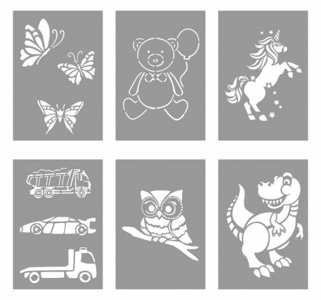 Set of 6 A4 stencils KIDS2 range - 6SAA4KIDS2 - Img 3