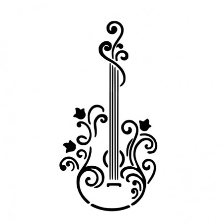 Stencil 59x33cm Reusable Stylized Guitar T175933 - Img 2