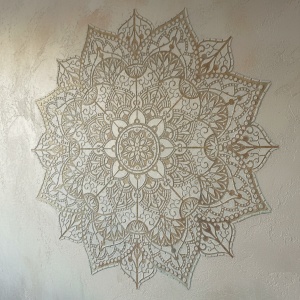ANYA Mandala Reusable Stencil -up to 89cm - size 1/4 SQUARE * thickness 0.6 / 1mm - SP266 - Img 3