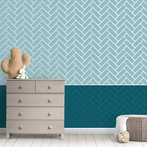 Reusable Repetitive Stencil - Herringbone Interlocking Brick - SP69 - 89 x 59cm