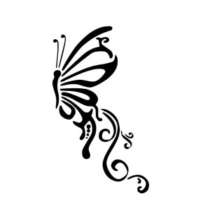 Reusable Stencil 59x36cm Stylized Butterfly T195936 - Img 2