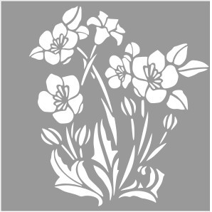Reusable Stencil Flowers 30x30cm