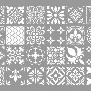 Sablon 24 modele Tile 110x75cm, Refolosibil SGF43 - Img 2