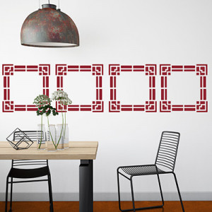 Set of 4 Stencils 29x29cm Corner, Geometric Bloom Veil Simple - Img 3