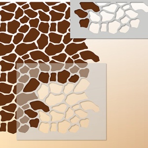 Stencil 59x59cm, Giraffe Skin, Reusable Repetitive SP185 - Border Stencil Included - Img 5