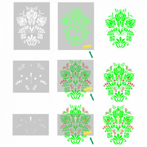 3-layer stencil Flower Panon SP164 - different sizes - Img 3
