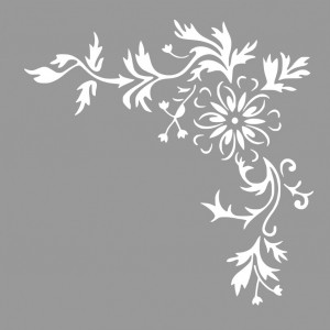 Reusable Stencil Flower Corner 29x29cm