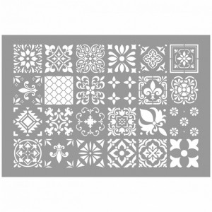 Sablon 24 modele Tile 110x75cm, Refolosibil SGF43 - Img 3