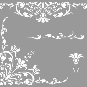 Sablon 42 x 42cm, grosime 0.5mm, Refolosibil Colt, Bordura, Flori 21022813 - Img 2
