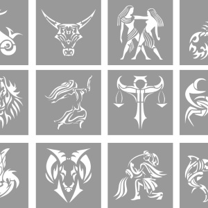 SET 12 x Reusable Zodiac Stencils ZODII dimensions 18x18cm / pc - SP257 - Img 2