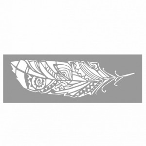 Stencil 56x20cm, Aztec Leaf, Leaf, Reusable SP1815620 - Img 2