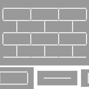 Stencil 70x45cm, thickness 0.5mm or 1mm, Brick Lines, Reusable Repetitive SP184 (includes 3 x mini-Stencils) - Img 3