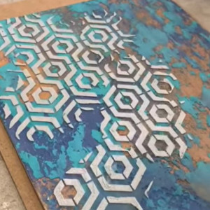 Stencil Linked Hexagons 44x32cm - SP199 - Img 4