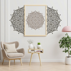 Mandala Flames Reusable Stencil - SP111 - Img 3