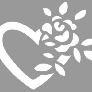 Reusable Stencil Heart Rose 10x10cm