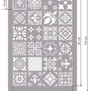 Sablon 24 modele Tile 110x75cm, Refolosibil SGF43 - Img 4