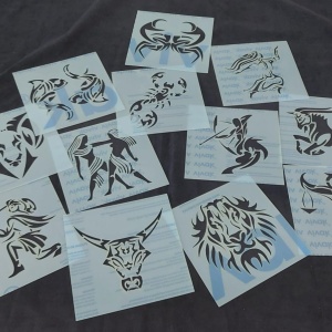 SET 12 x Reusable Zodiac Stencils ZODII dimensions 18x18cm / pc - SP257