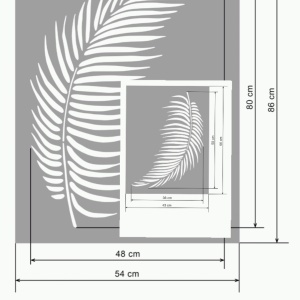 Set 2 x Sabloane Frunza de Palmier, 860x540x0.5mm si 560x430x0.5mm, Refolosibile SP146S2