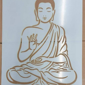 Stencil 70x54cm Buddha Meditation - SP192 - Img 2