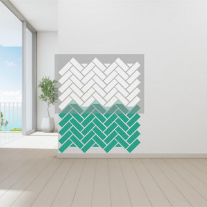 Reusable Repetitive Stencil - Herringbone Interlocking Brick - SP69 - 89 x 59cm - Img 5