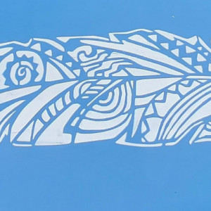 Sablon 56x20cm, Aztec Leaf, Frunza, Refolosibil SP1815620 - Img 3