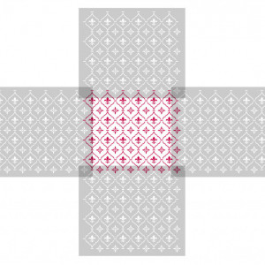 Sablon 65 x 55cm, Amfor Damask Motif, SP169, Refolosibil, Repetitiv - Img 7