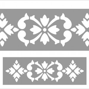 Set of 2 x Stencils, 59 x 19cm / 39 x 13cm, Reusable Border SP154 - Img 2