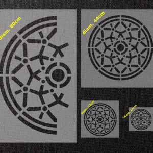 Set of 4 AURA Mandala Stencils, diameters 80cm, 44cm, 22cm and 14cm - SP166