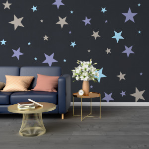 Set of 5 Reusable Wall Painting Stencils Stars SP9