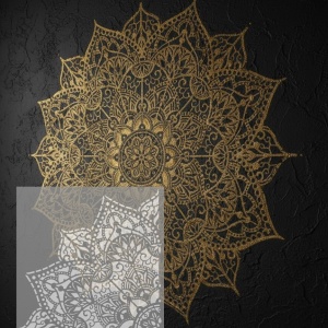 ANYA Mandala Reusable Stencil -up to 89cm - size 1/4 SQUARE * thickness 0.6 / 1mm - SP266