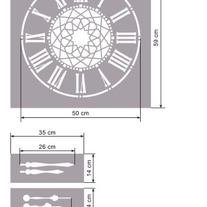 Clock Stencil SP96-M3 - different sizes - Img 2