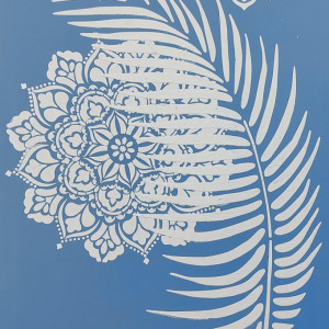 Sablon 860x540x0.5mm, Frunza de Palmier, Refolosibil SP1468654 - Img 4