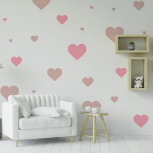 Set of 5 Reusable Stencils for Painting Walls Hearts SP7