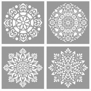 Set Promo2 - 4pcs Mandala Stencils - different sizes - Img 2