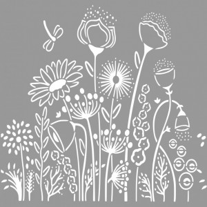 Stencil 100 x 89cm, Giant Border Flowers, SP170, Reusable, Repetitive - Img 3
