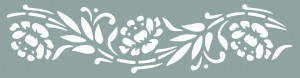 Border Stencil, Reusable, Peonies 61x18 cm SP182-2