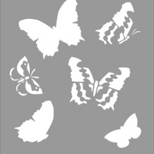 Reusable Stencil Butterflies 25x25cm
