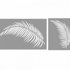 Set of 2 x Palm Leaf Stencils, 860x540x1mm and 560x430x1mm, Reusable SP146S2 - Img 6