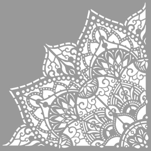ANYA Mandala Reusable Stencil -up to 89cm - size 1/4 SQUARE * thickness 0.6 / 1mm - SP266 - Img 4