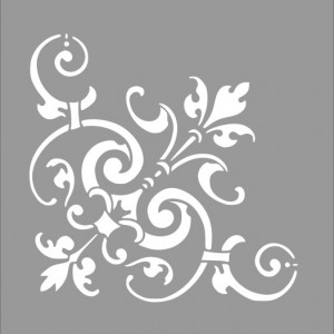 Reusable Damask Corner Stencil 19x19cm